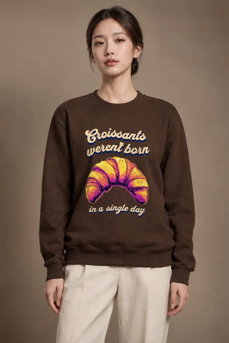 "Croissants Weren't Born" Heavy Blend Unisex Crewneck Sweatshirt | Gildan 18000