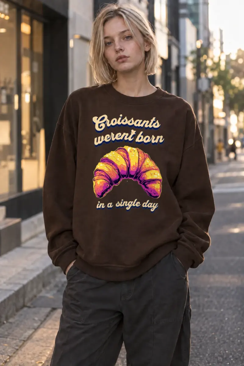 "Croissants Weren't Born" Heavy Blend Unisex Crewneck Sweatshirt | Gildan 18000