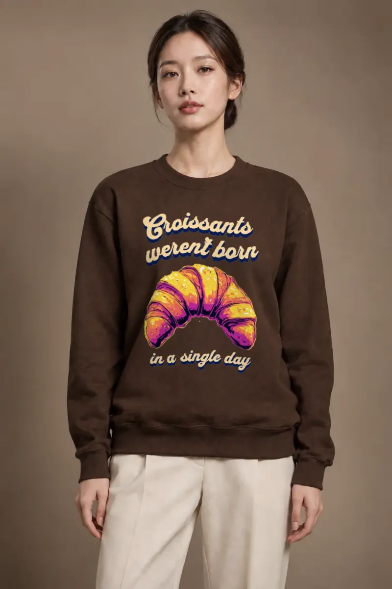 "Croissants Weren't Born" Heavy Blend Unisex Crewneck Sweatshirt | Gildan 18000