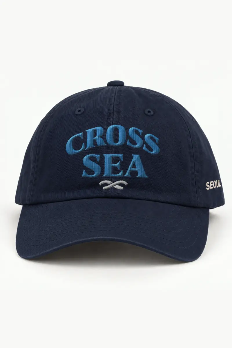 "Cross Sea" Classic Dad Hat · Embroidered — navy/cap-front