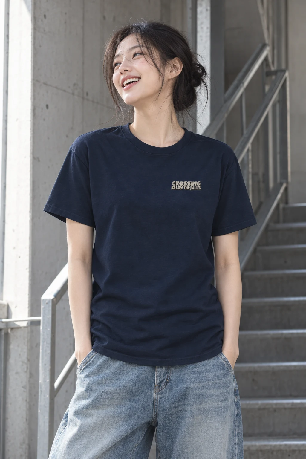 "Crossing Below the Falls" Heavyweight Unisex Crewneck T-shirt