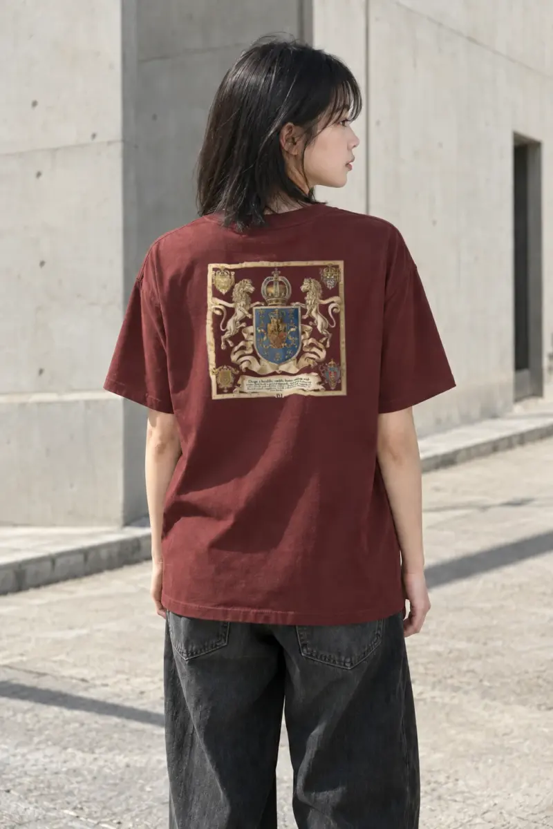 "Crowned Lions Emblem" Heavyweight Unisex Crewneck T-shirt | Gildan 5000