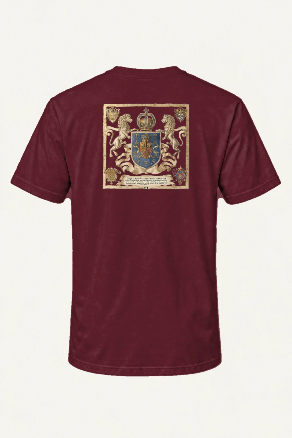 "Crowned Lions Emblem" Heavyweight Unisex Crewneck T-shirt | Gildan 5000