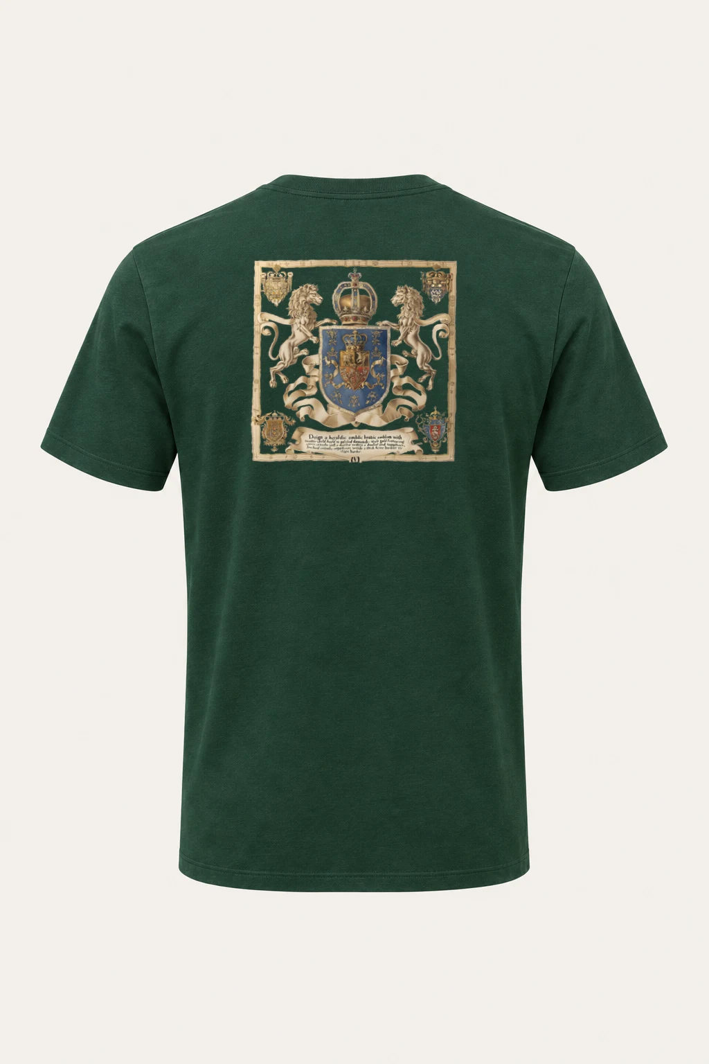 "Crowned Lions Emblem" Heavyweight Unisex Crewneck T-shirt | Gildan 5000