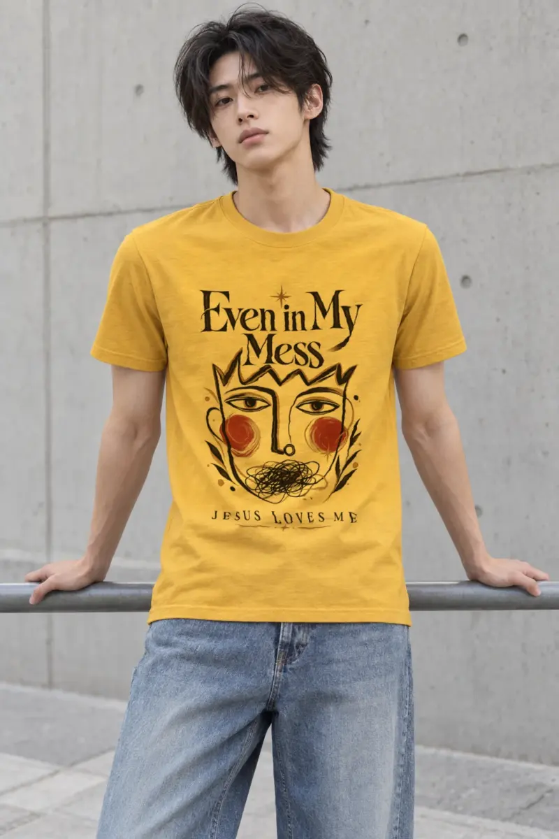 "Crowned Mess Portrait" Heavyweight Unisex Crewneck T-shirt