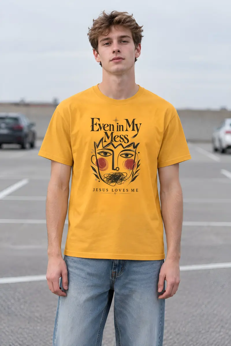 "Crowned Mess Portrait" Heavyweight Unisex Crewneck T-shirt