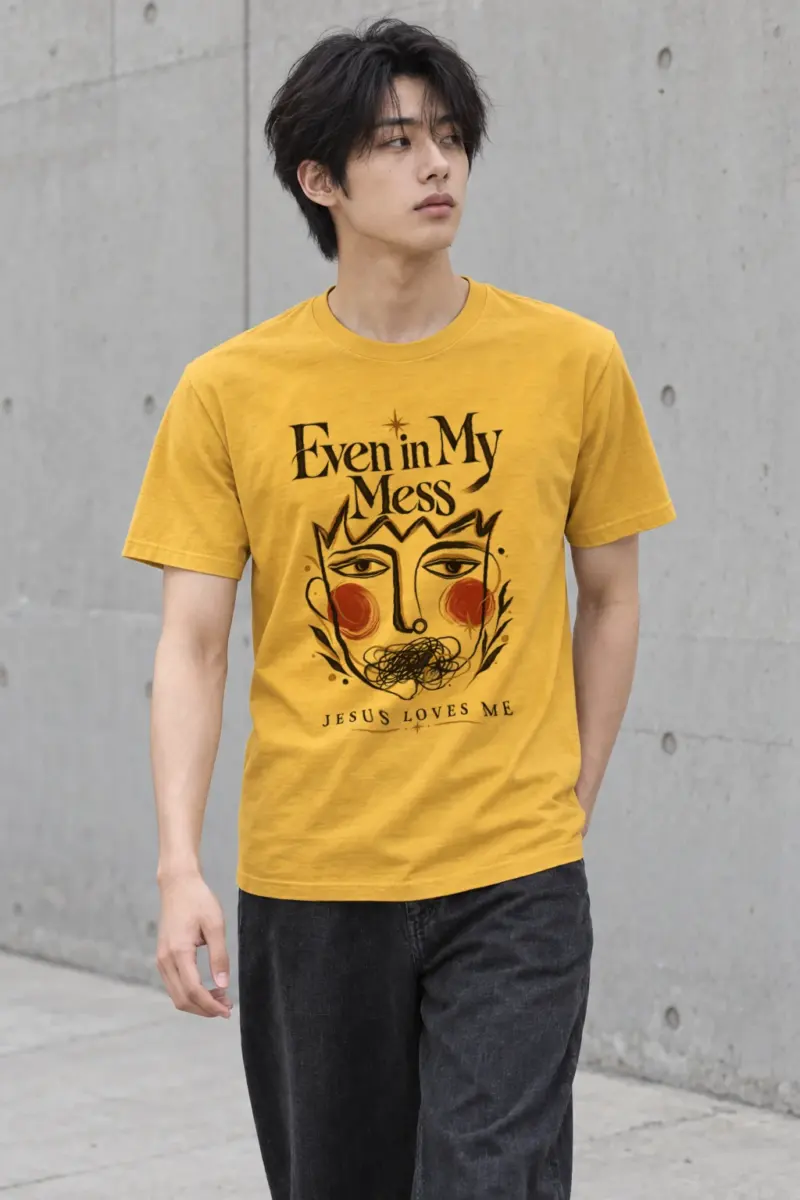 "Crowned Mess Portrait" Heavyweight Unisex Crewneck T-shirt | Gildan 5000