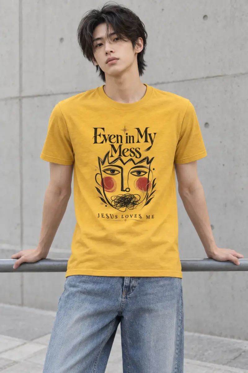 "Crowned Mess Portrait" Heavyweight Unisex Crewneck T-shirt