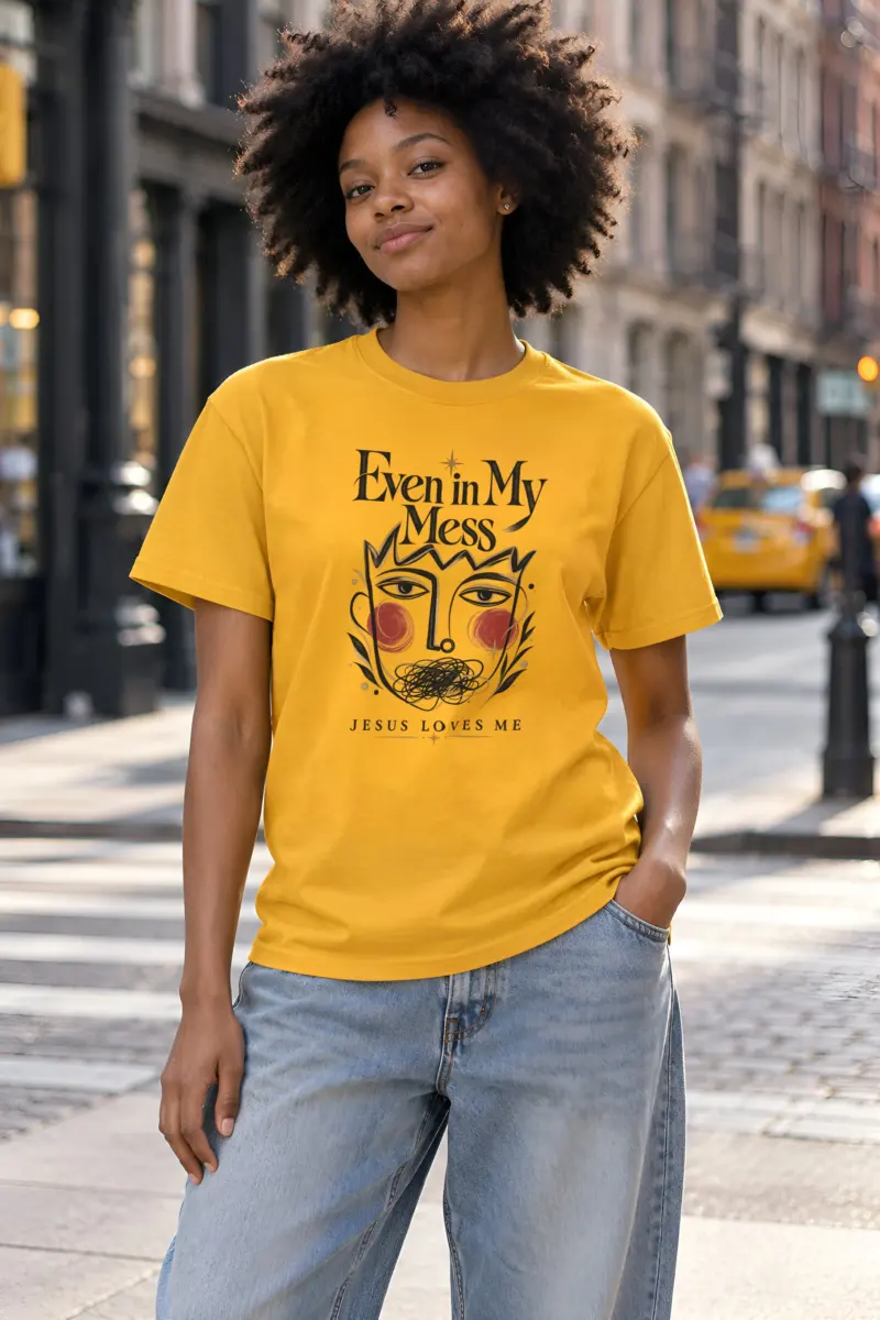 "Crowned Mess Portrait" Heavyweight Unisex Crewneck T-shirt