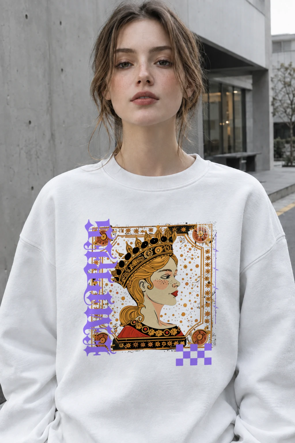 "Crowned Muse" Heavy Blend Unisex Crewneck Sweatshirt | Gildan 18000