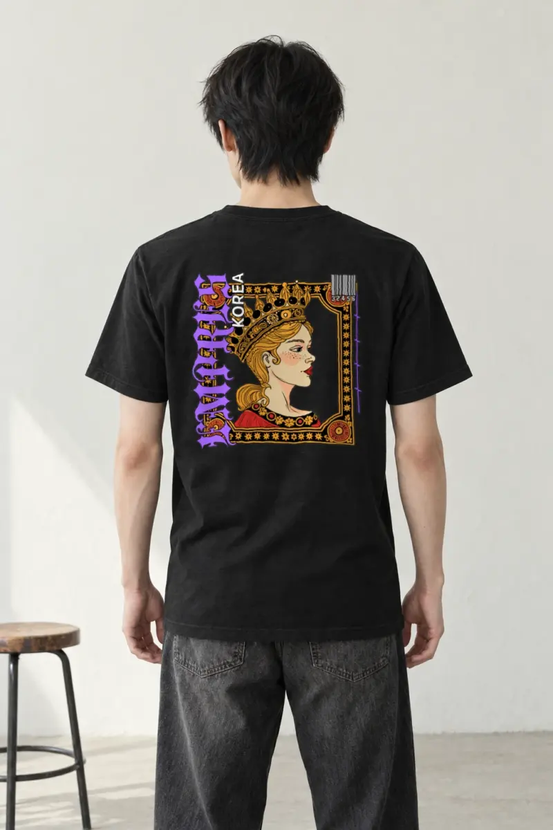 "Crowned Royal Portrait" Heavyweight Unisex Crewneck T-shirt | Gildan 5000