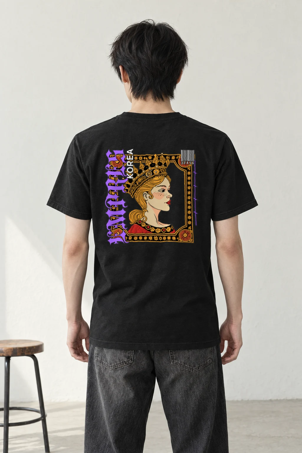 "Crowned Royal Portrait" Heavyweight Unisex Crewneck T-shirt | Gildan 5000