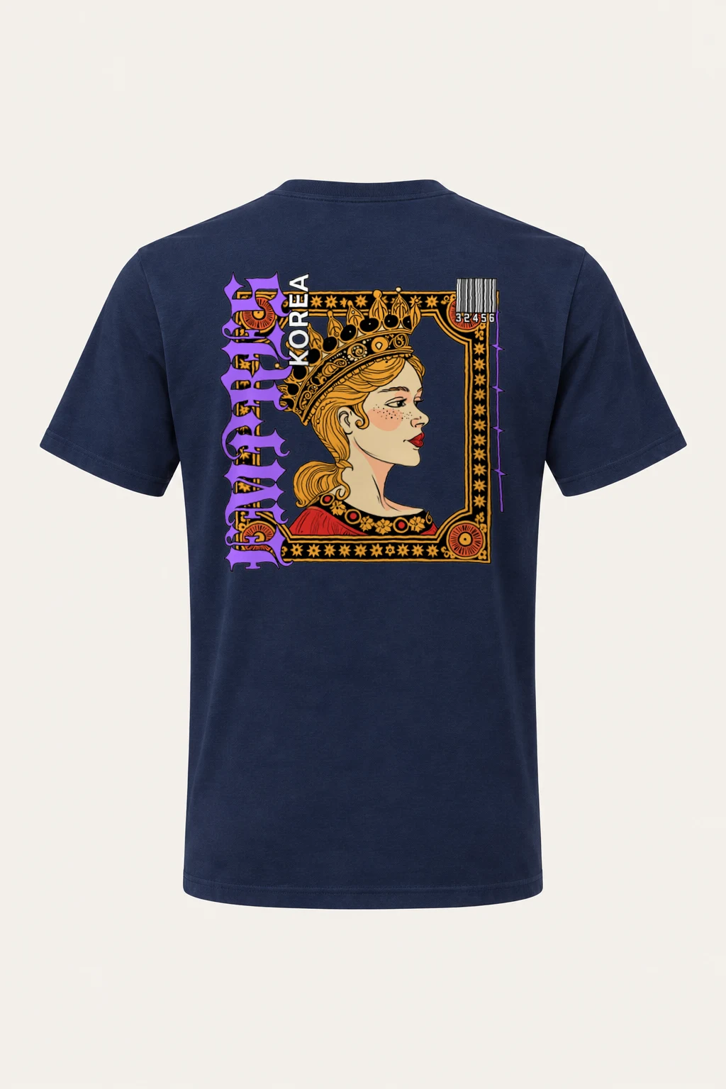 "Crowned Royal Portrait" Heavyweight Unisex Crewneck T-shirt | Gildan 5000