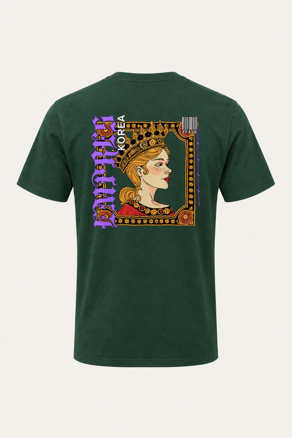 "Crowned Royal Portrait" Heavyweight Unisex Crewneck T-shirt | Gildan 5000