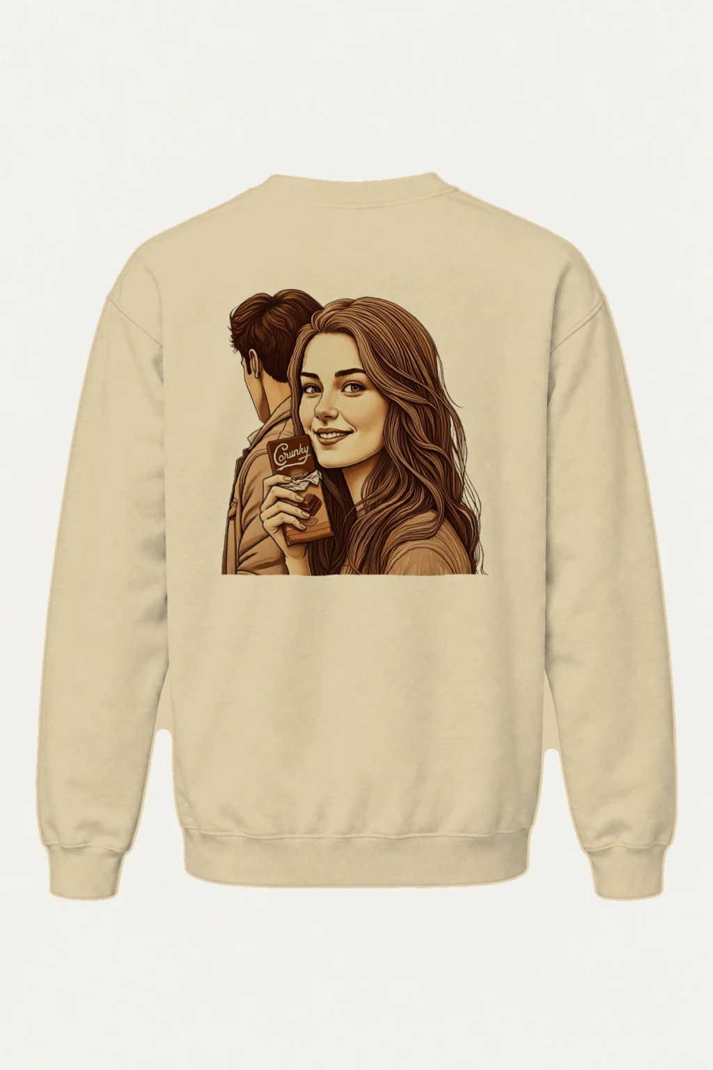 "Crunchy Chocolate" Heavy Blend Unisex Crewneck Sweatshirt | Gildan 18000