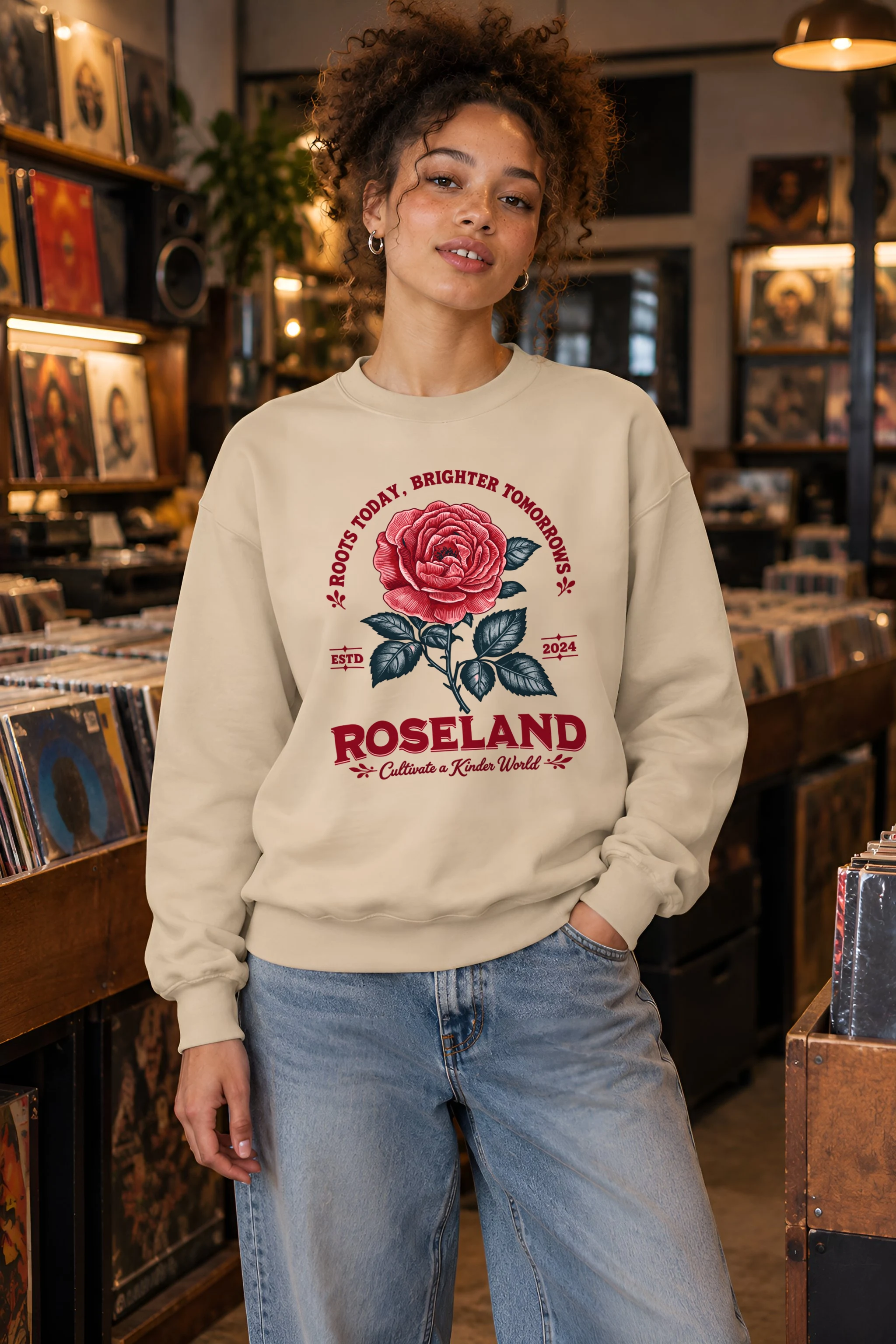 "Cultivate A Kinder World" 1 Crewneck Sweatshirt