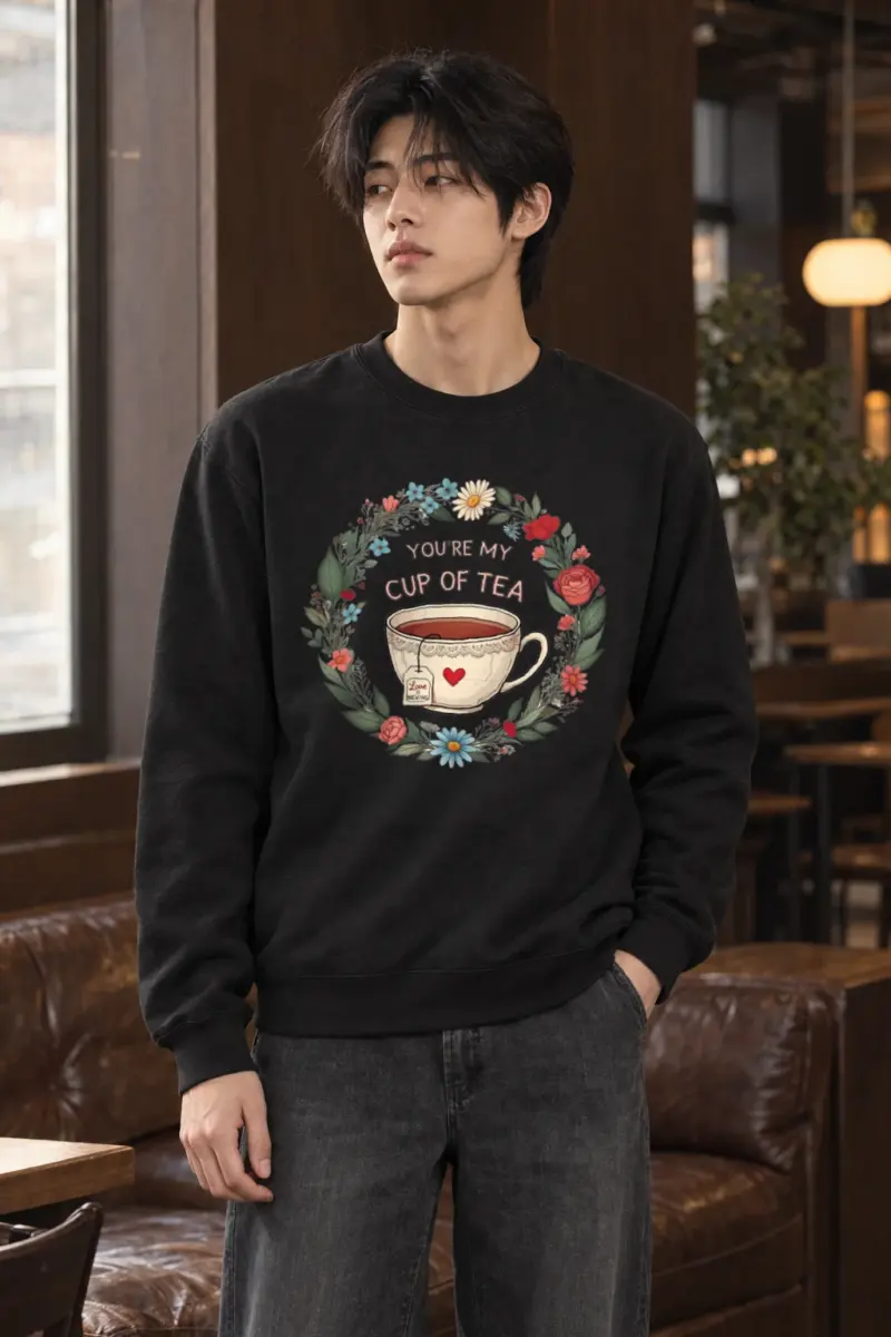 "Cup Of Tea" Heavy Blend Unisex Crewneck Sweatshirt