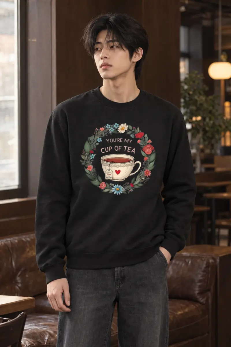 "Cup Of Tea" Heavy Blend Unisex Crewneck Sweatshirt