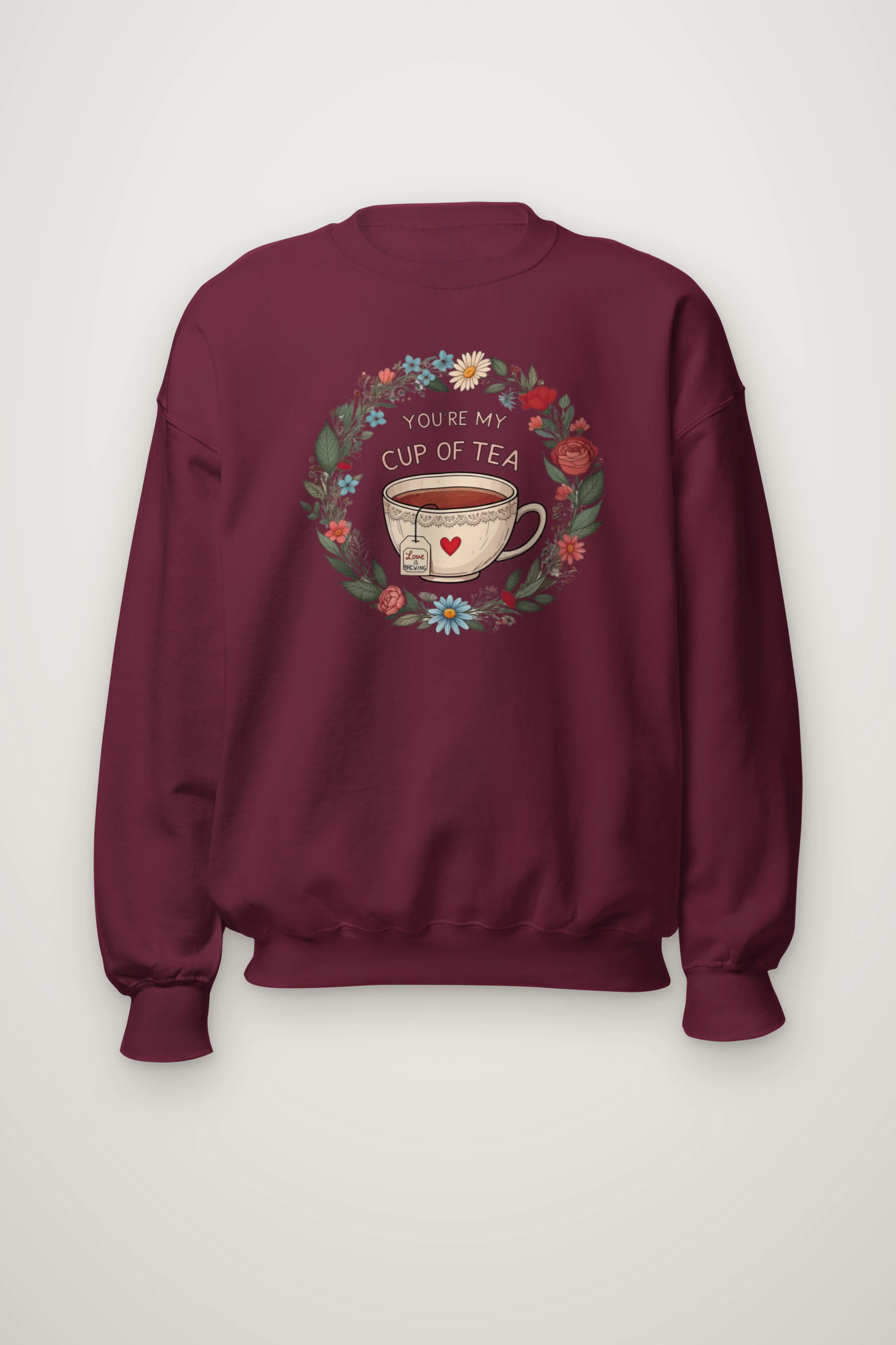 "Cup Of Tea" Heavy Blend Unisex Crewneck Sweatshirt
