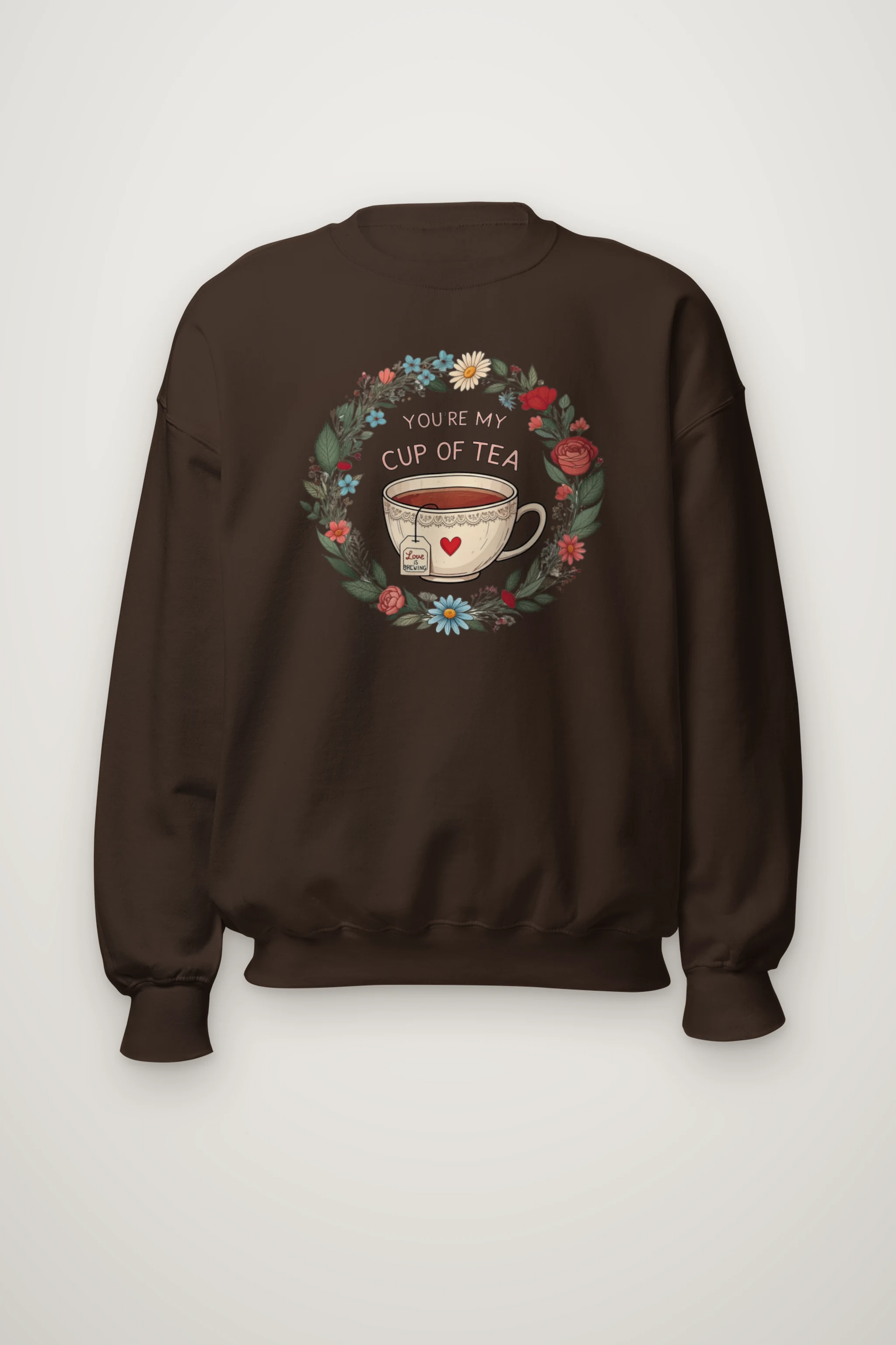"Cup Of Tea" Heavy Blend Unisex Crewneck Sweatshirt