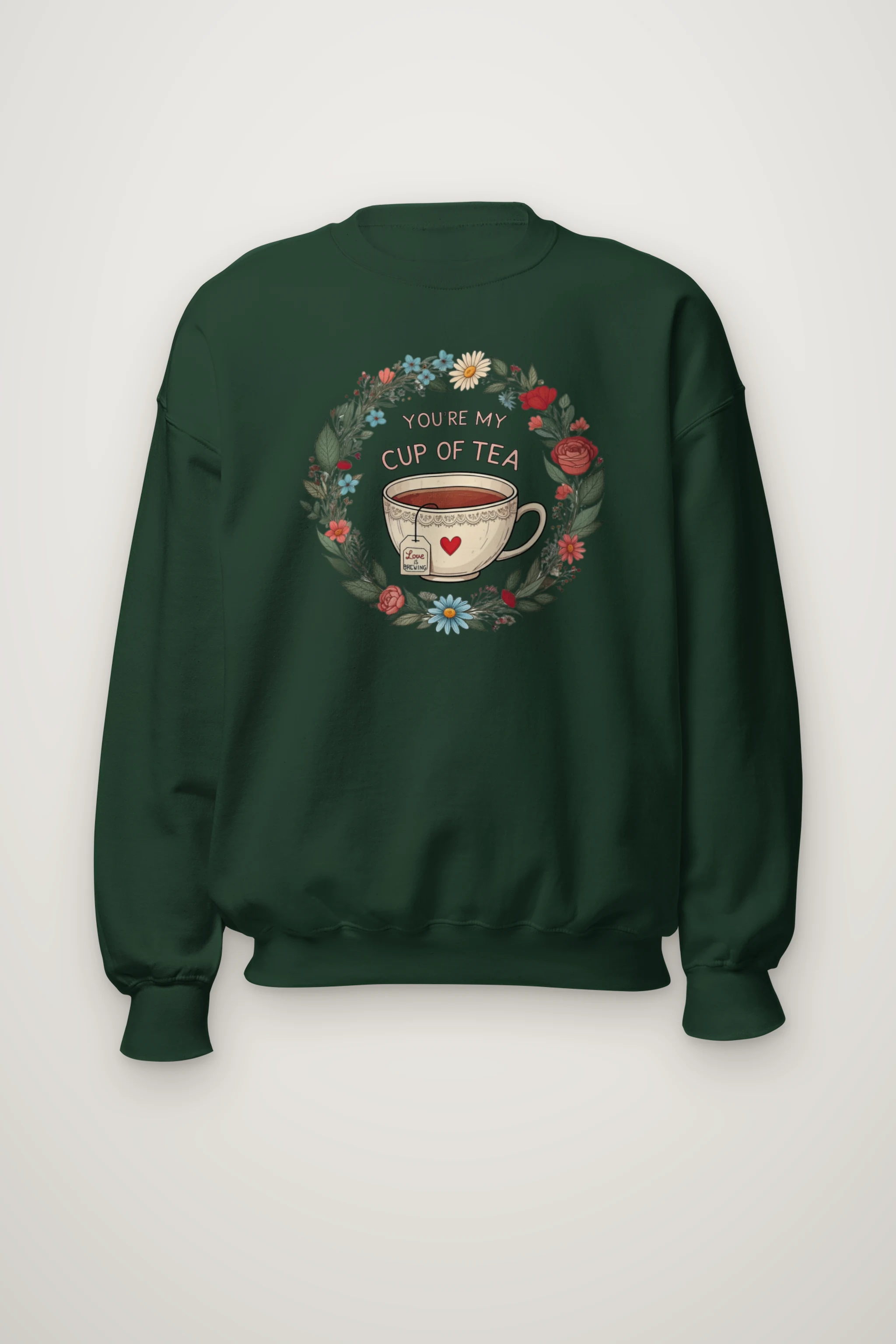 "Cup Of Tea" Heavy Blend Unisex Crewneck Sweatshirt