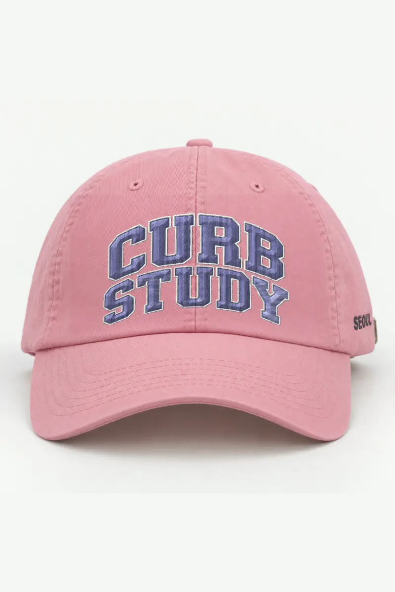 "Curb Study" Classic Dad Hat · Embroidered — pink/cap-front