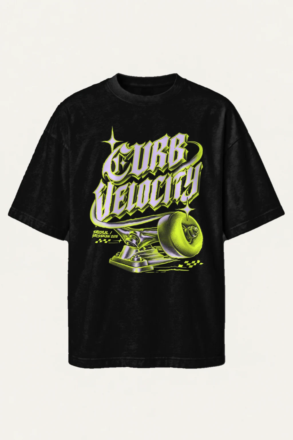 "Curb Velocity" Men's Oversized Heavyweight Crewneck T-Shirt | Shaka Wear SHMHSS