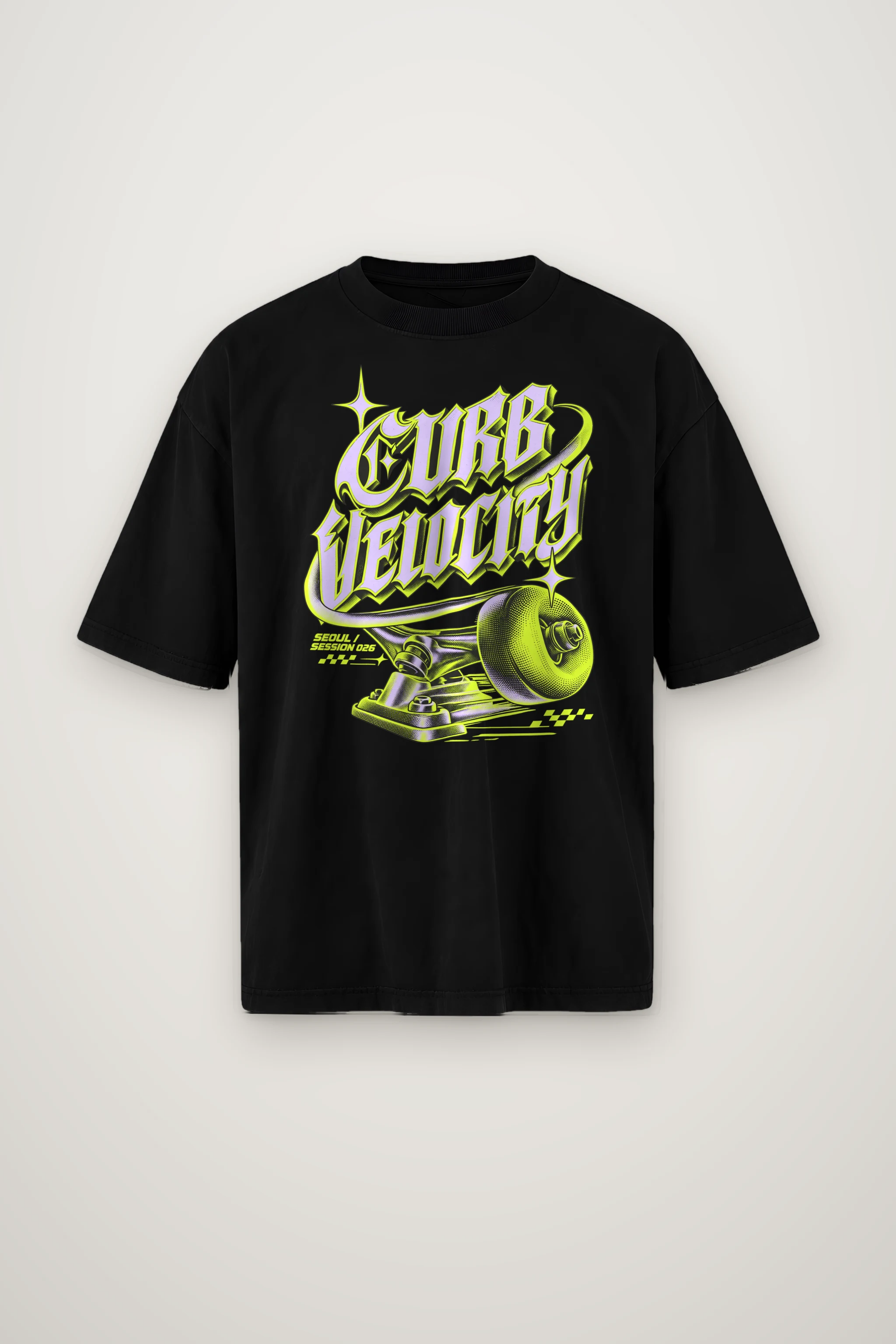"Curb Velocity" Men's Oversized Heavyweight Crewneck T-Shirt