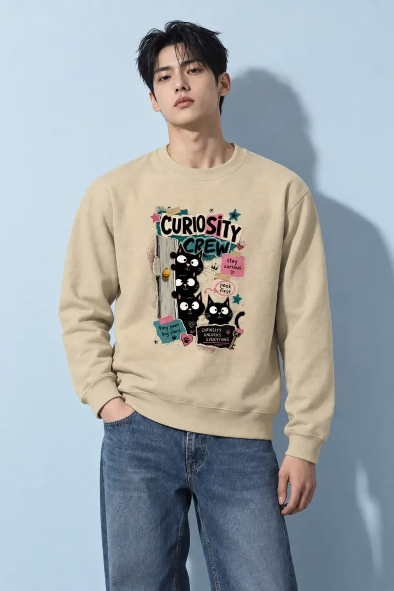 "Curiosity Crew Cats" Heavy Blend Unisex Crewneck Sweatshirt