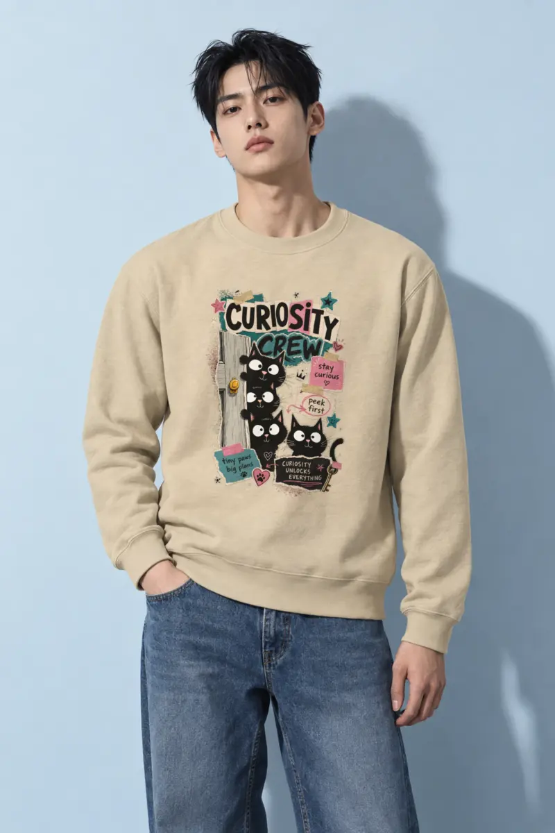 "Curiosity Crew Cats" Heavy Blend Unisex Crewneck Sweatshirt