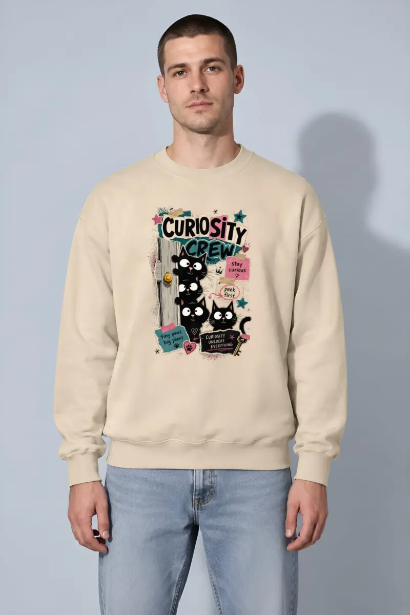 "Curiosity Crew Cats" Heavy Blend Unisex Crewneck Sweatshirt