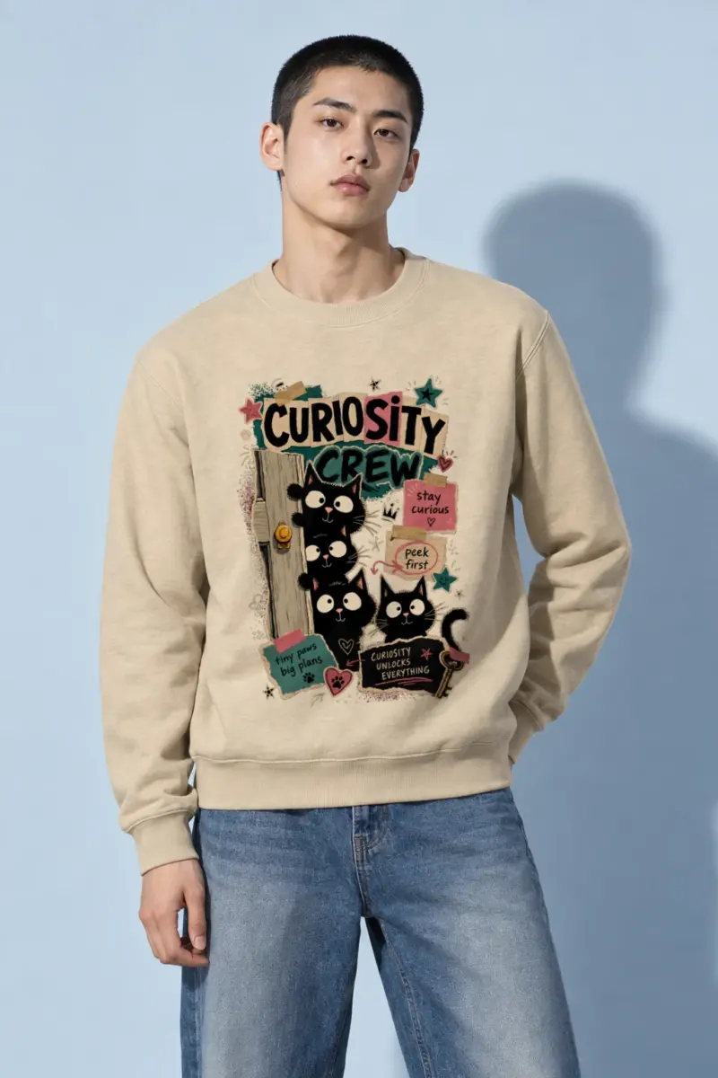 "Curiosity Crew Cats" Heavy Blend Unisex Crewneck Sweatshirt