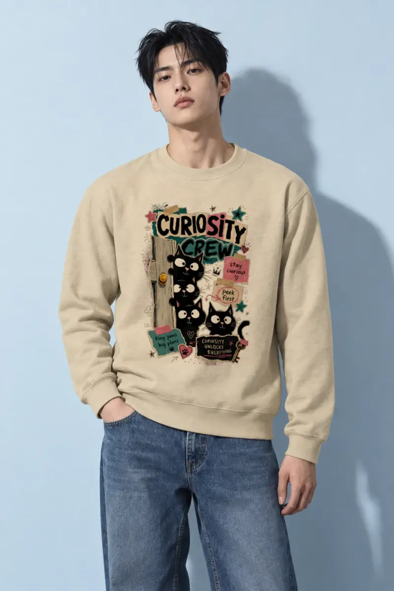 "Curiosity Crew Cats" Heavy Blend Unisex Crewneck Sweatshirt