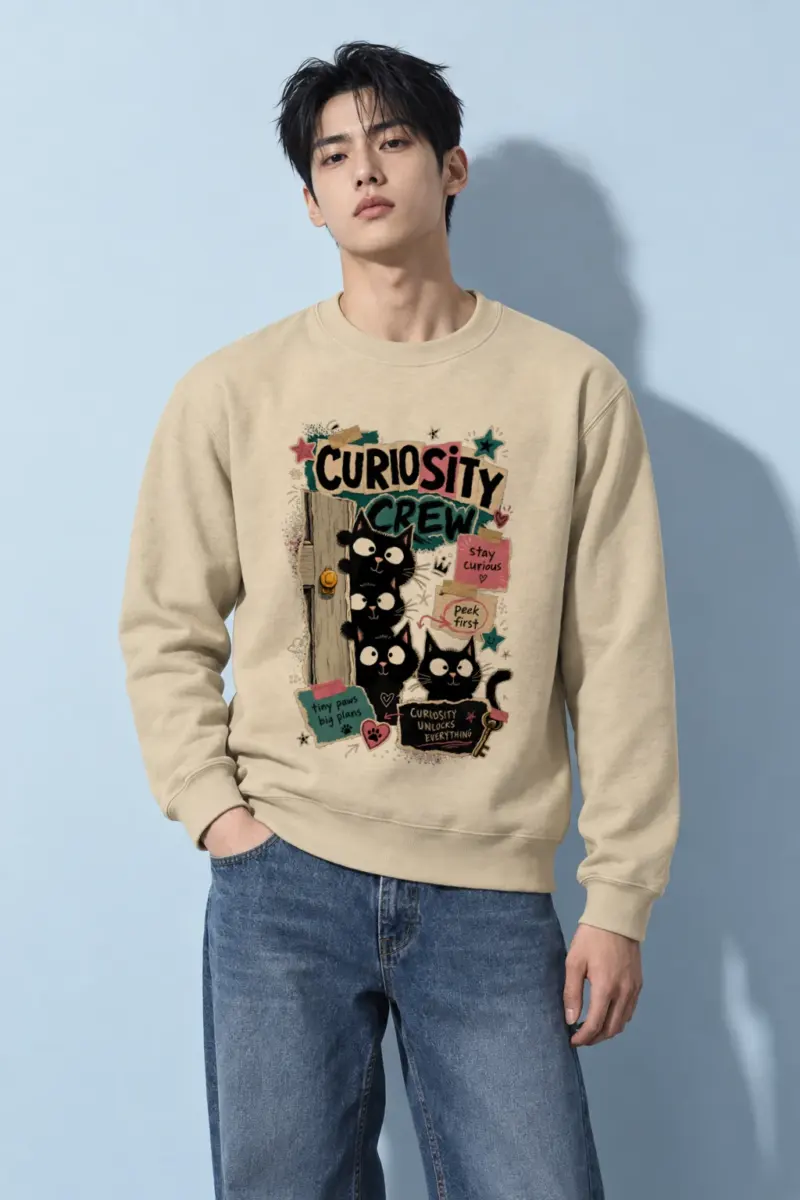 "Curiosity Crew Cats" Heavy Blend Unisex Crewneck Sweatshirt