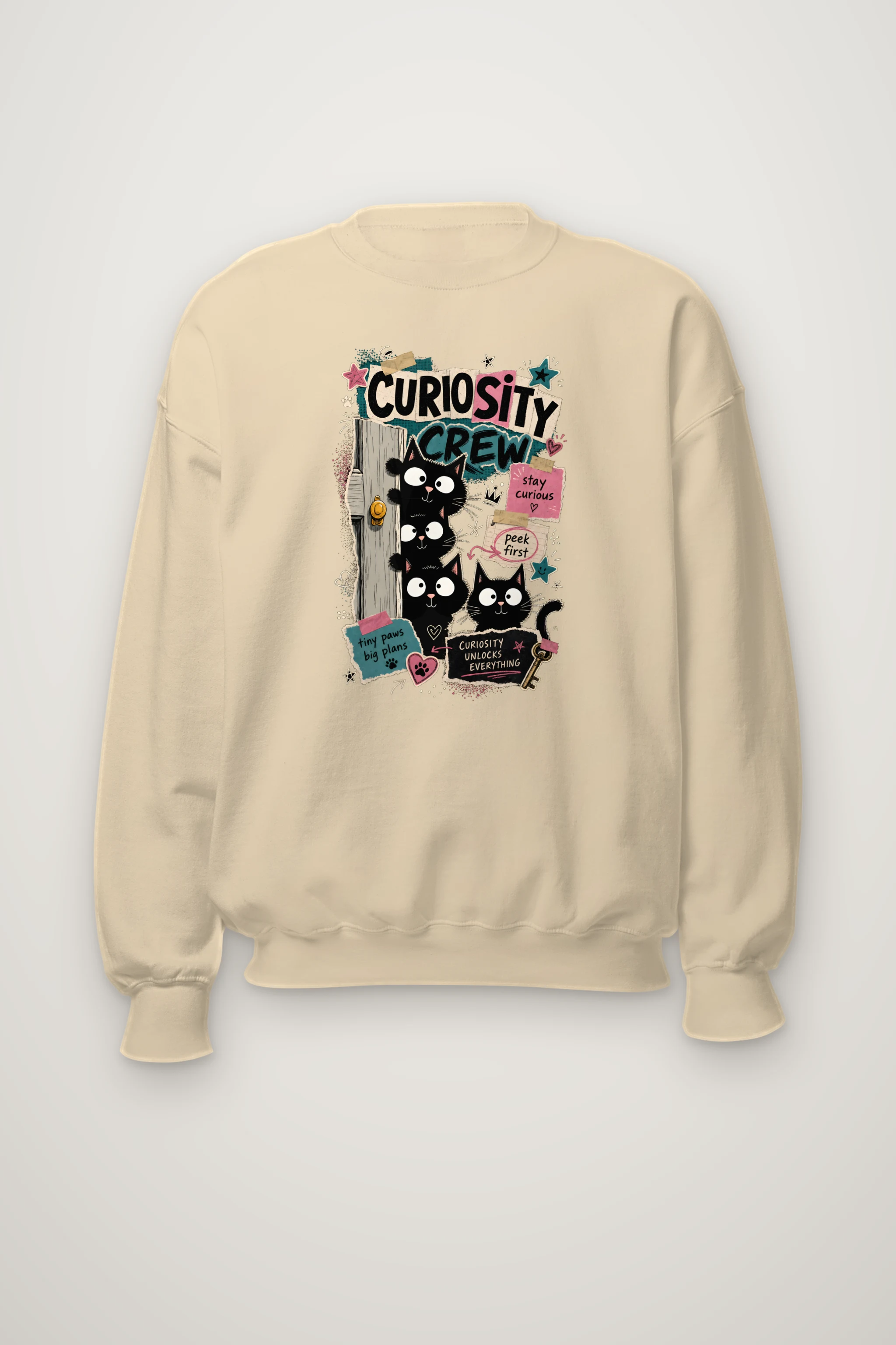 "Curiosity Crew Cats" Heavy Blend Unisex Crewneck Sweatshirt