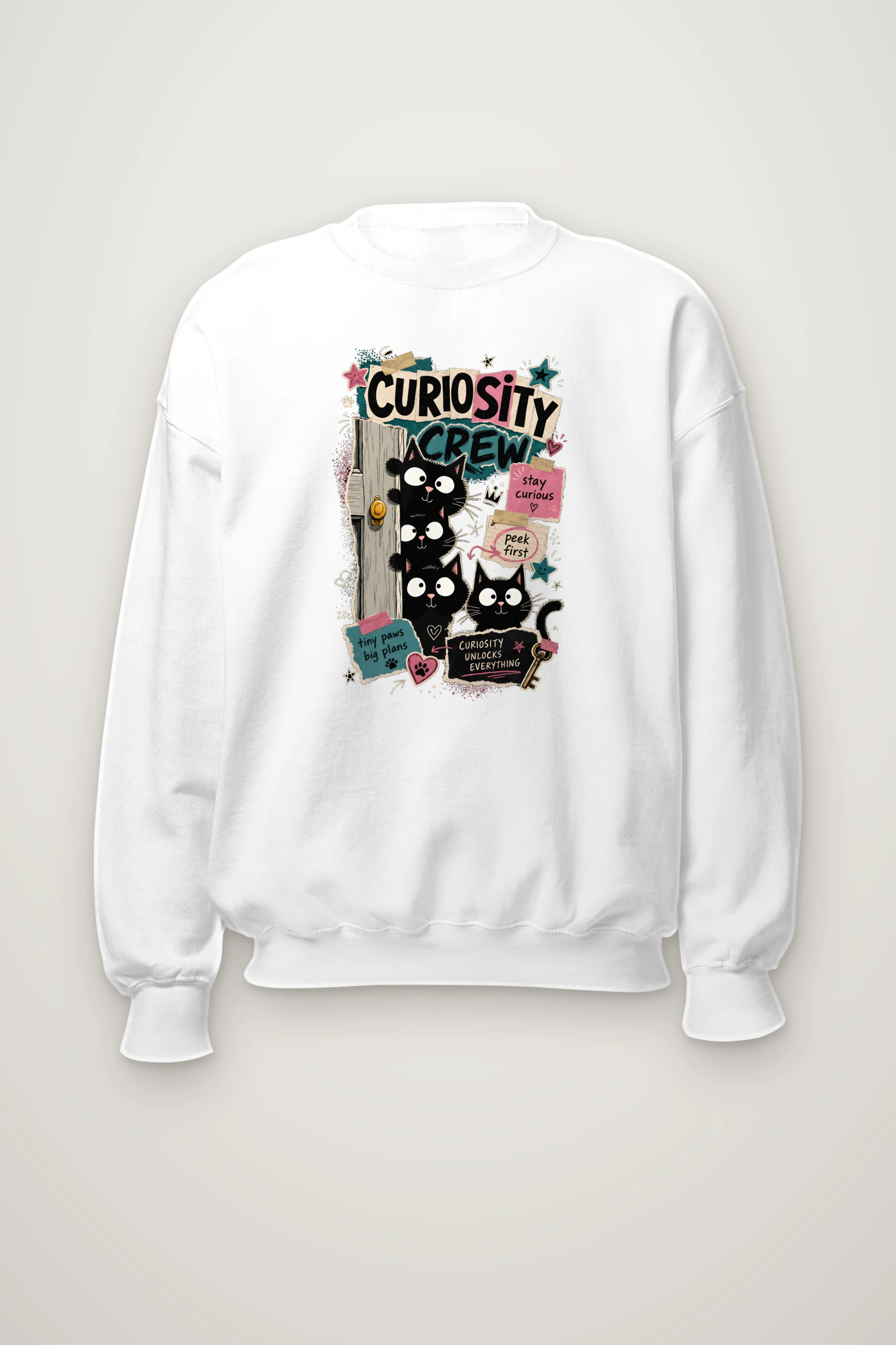 "Curiosity Crew Cats" Heavy Blend Unisex Crewneck Sweatshirt
