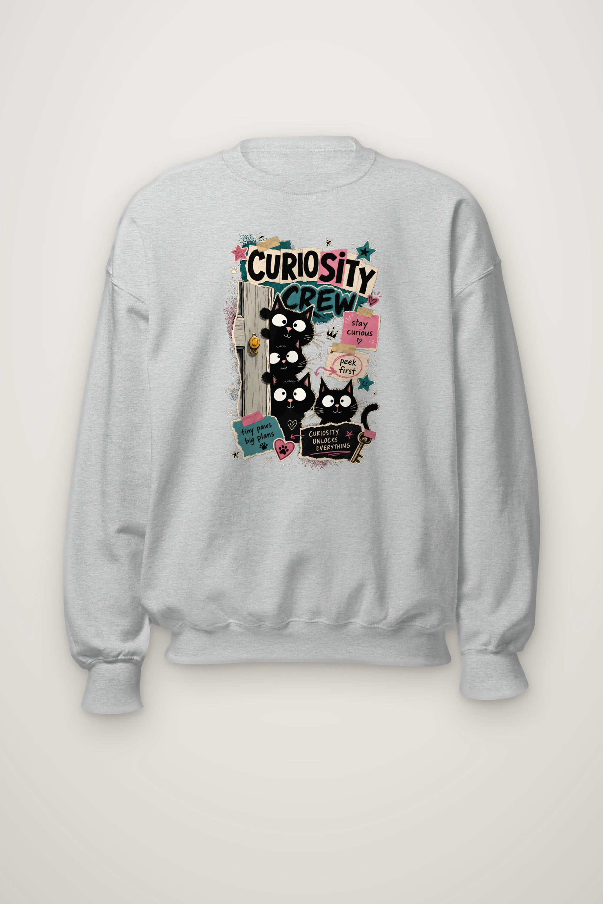 "Curiosity Crew Cats" Heavy Blend Unisex Crewneck Sweatshirt