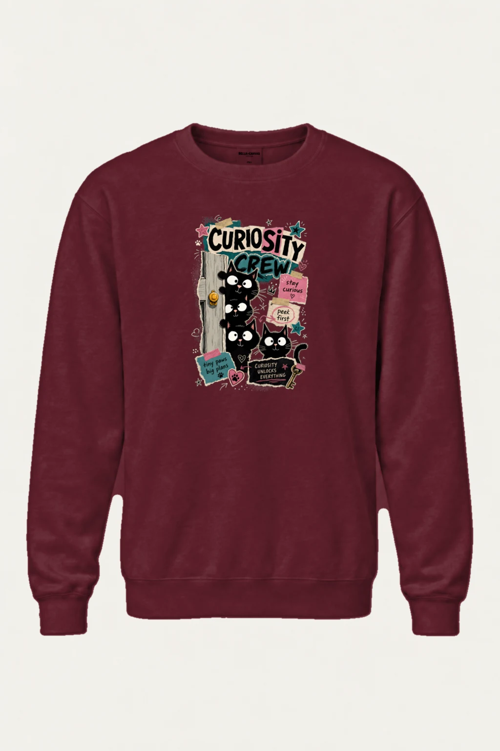 "Curiosity Crew Cats" Heavy Blend Unisex Crewneck Sweatshirt | Gildan 18000