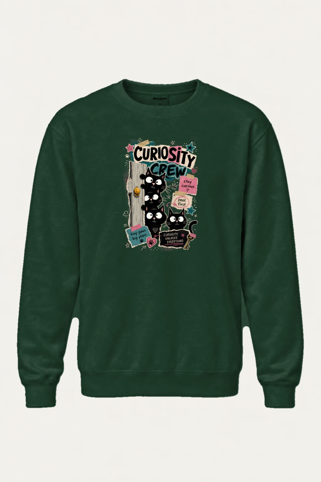 "Curiosity Crew Cats" Heavy Blend Unisex Crewneck Sweatshirt | Gildan 18000