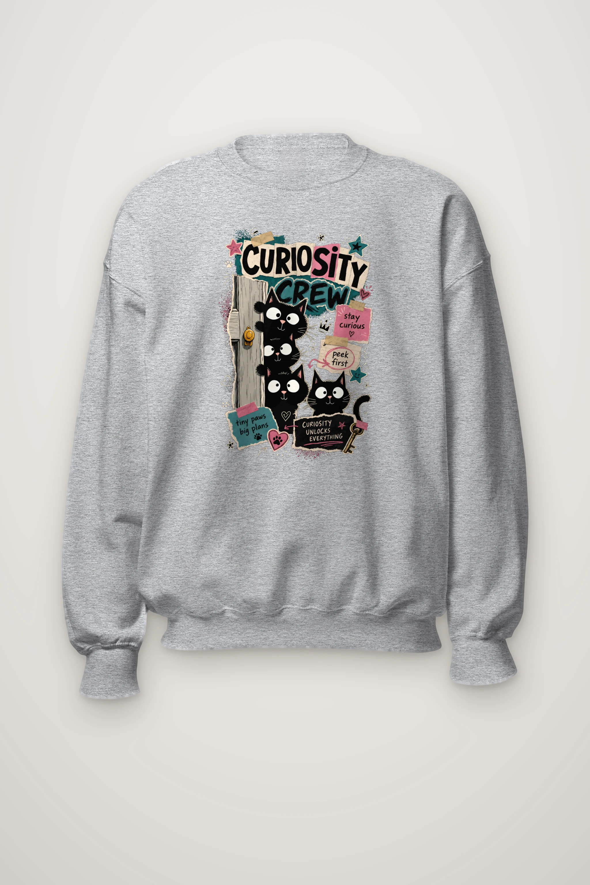"Curiosity Crew Cats" Heavy Blend Unisex Crewneck Sweatshirt