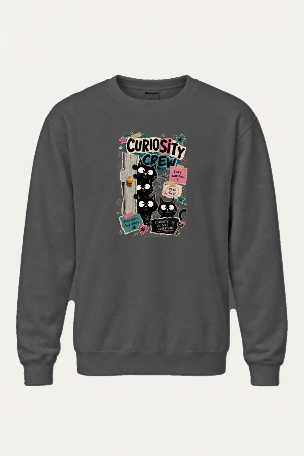 "Curiosity Crew Cats" Heavy Blend Unisex Crewneck Sweatshirt | Gildan 18000