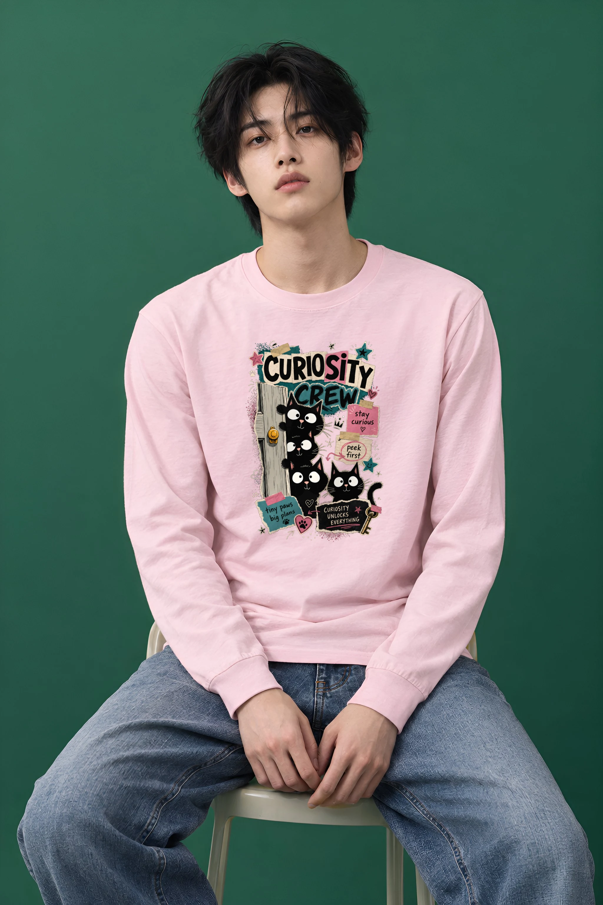 "Curiosity Crew Cats" Unisex Longsleeve T-shirt