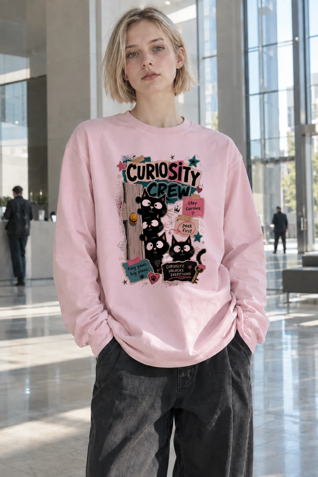 "Curiosity Crew Cats" Unisex Longsleeve T-shirt | Gildan 2400