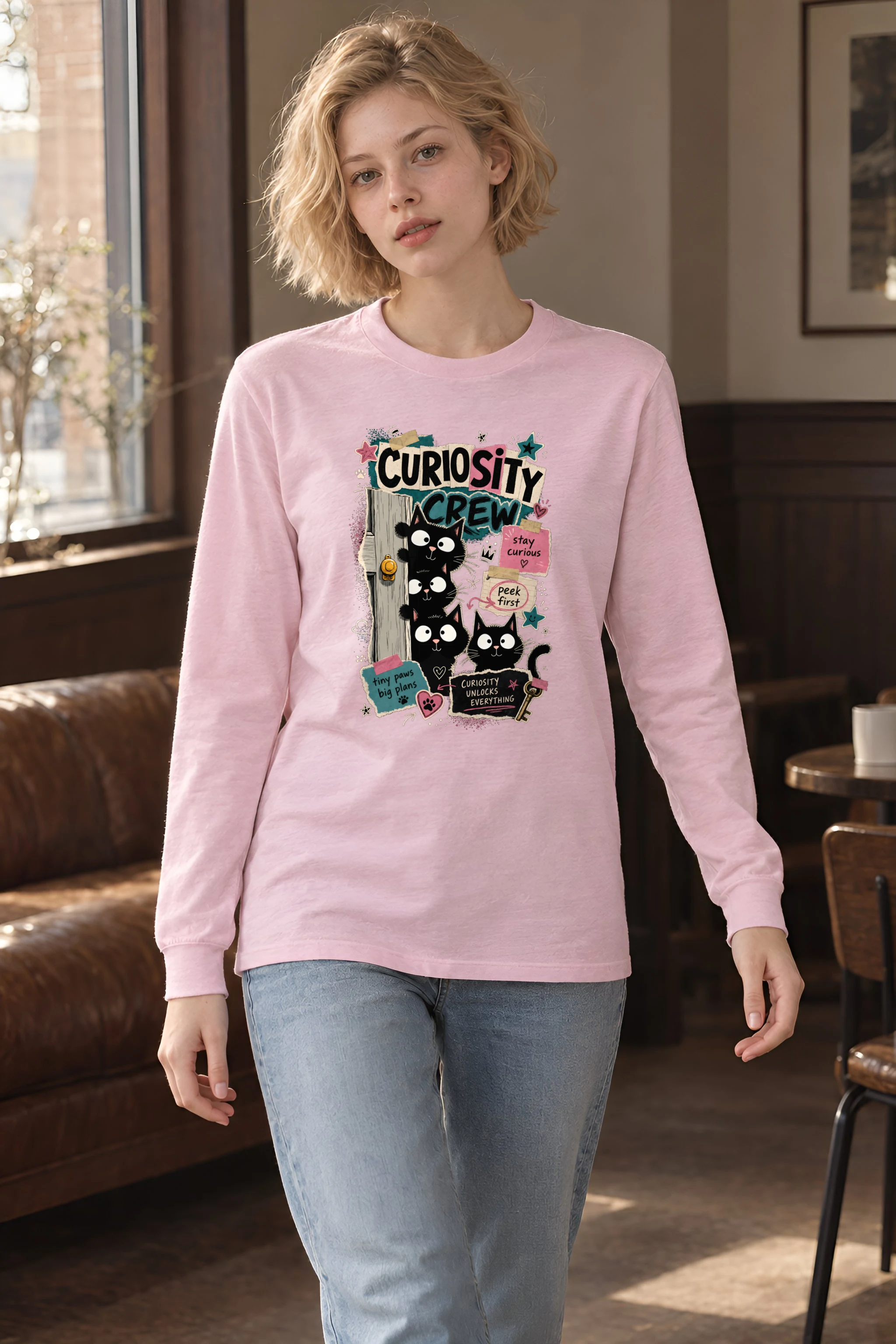 "Curiosity Crew Cats" Unisex Longsleeve T-shirt