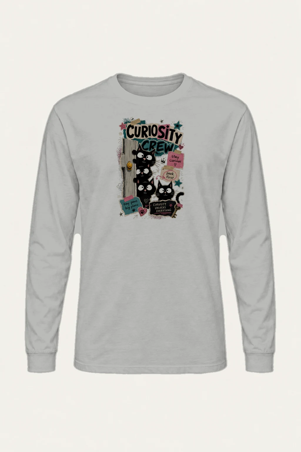 "Curiosity Crew Cats" Unisex Longsleeve T-shirt | Gildan 2400