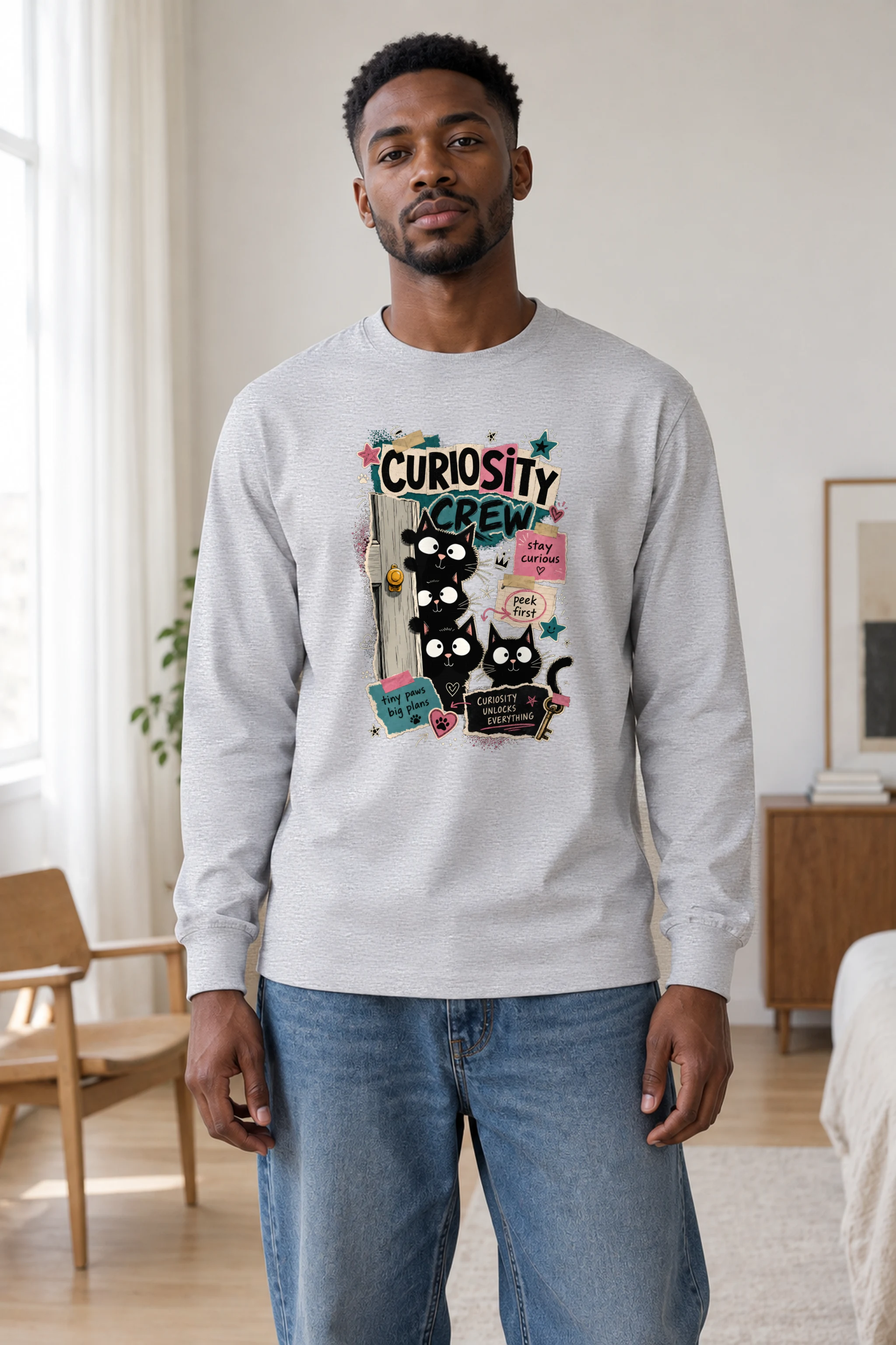 "Curiosity Crew Cats" Unisex Longsleeve T-shirt