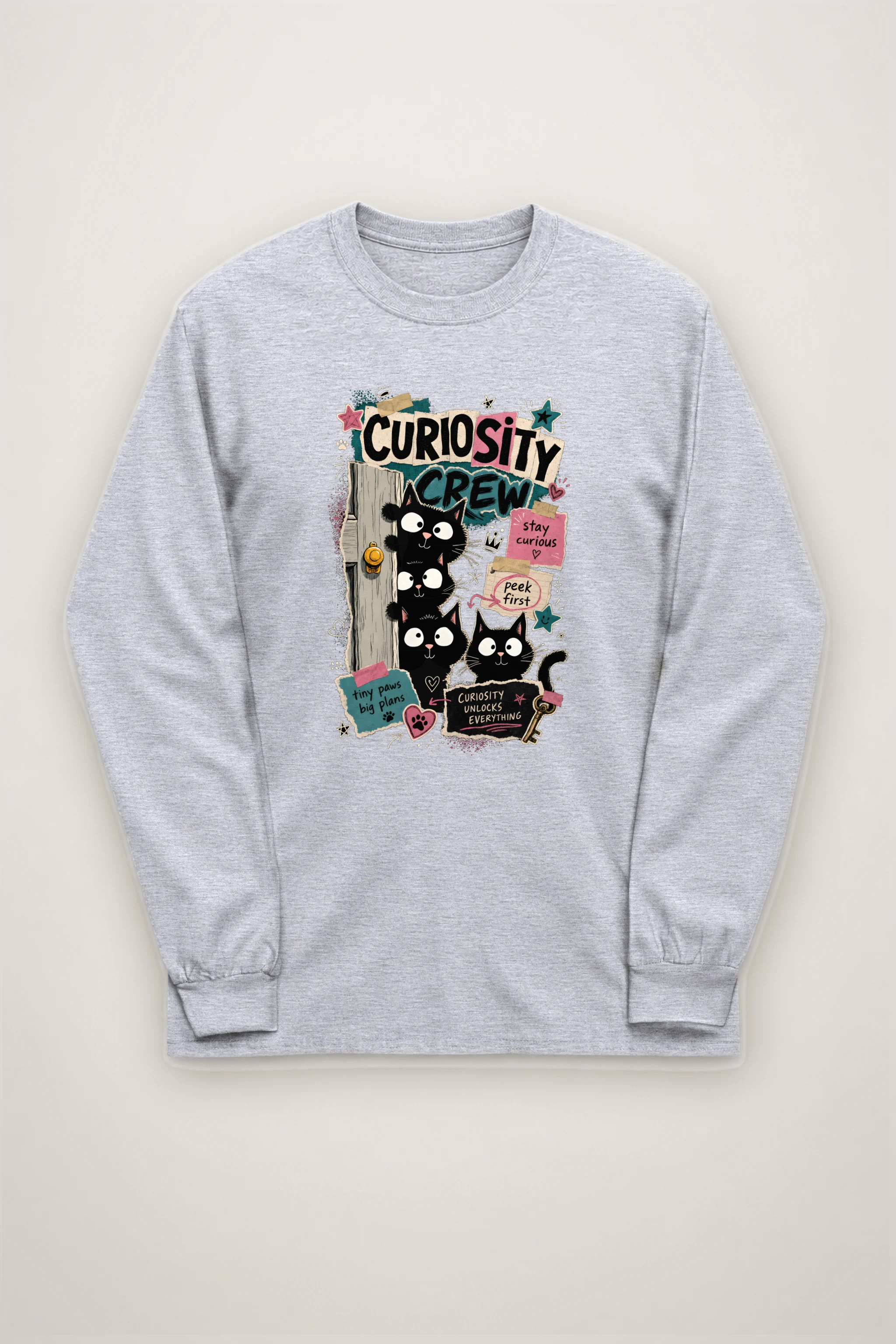 "Curiosity Crew Cats" Unisex Longsleeve T-shirt