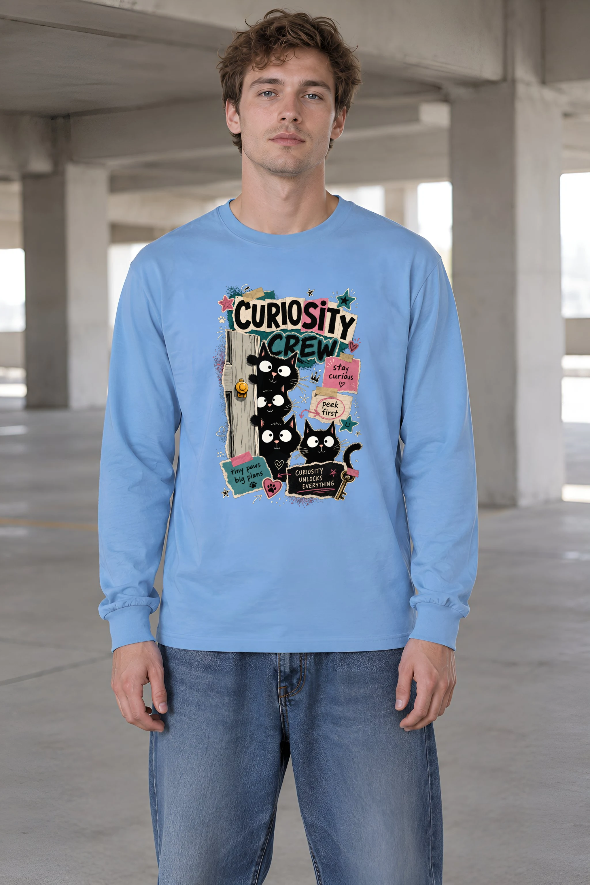 "Curiosity Crew Cats" Unisex Longsleeve T-shirt