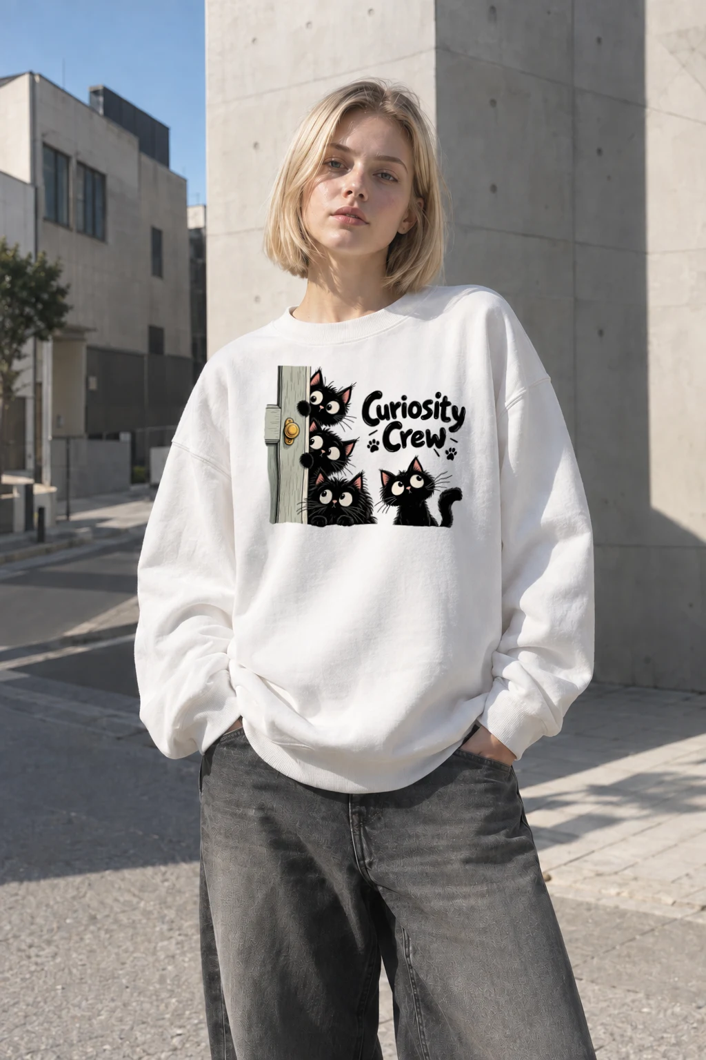 "Curiosity Crew" Heavy Blend Unisex Crewneck Sweatshirt | Gildan 18000
