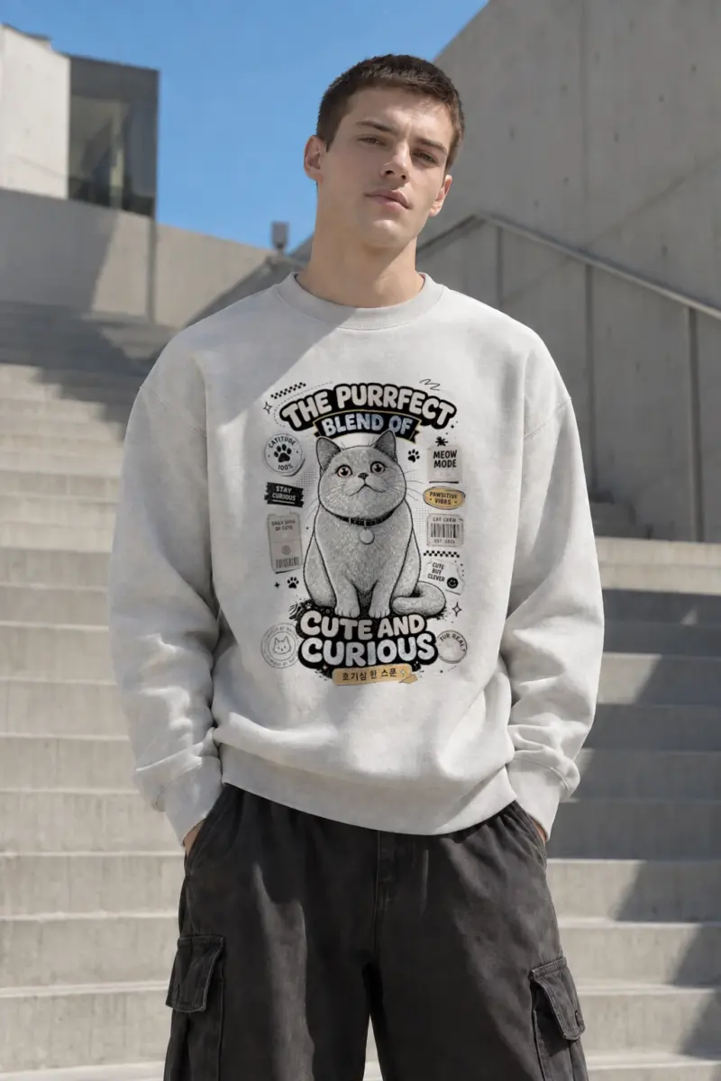 "Curious By Nature" Heavy Blend Unisex Crewneck Sweatshirt | Gildan 18000